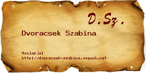 Dvoracsek Szabina névjegykártya