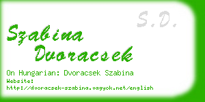 szabina dvoracsek business card